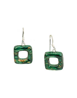 Heathergem Square Earrings, Fishhook