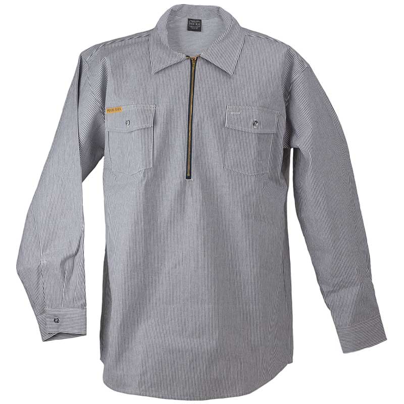 Long Sleeve Zip Hickory Shirt