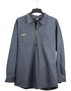 Long Sleeve Zip Work Shirt, Charcoal