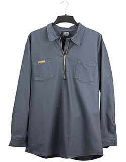 Long Sleeve Zip Hickory Work Shirt, Charcoal