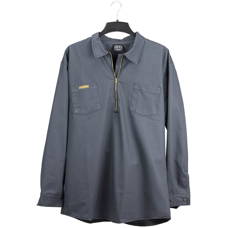 Zip Hickory Shirt, Charcoal, Long Sleeve