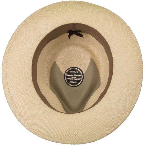 Panama Fedora -- Note the pinch is reinforced to help protect the hat at its weakest point.