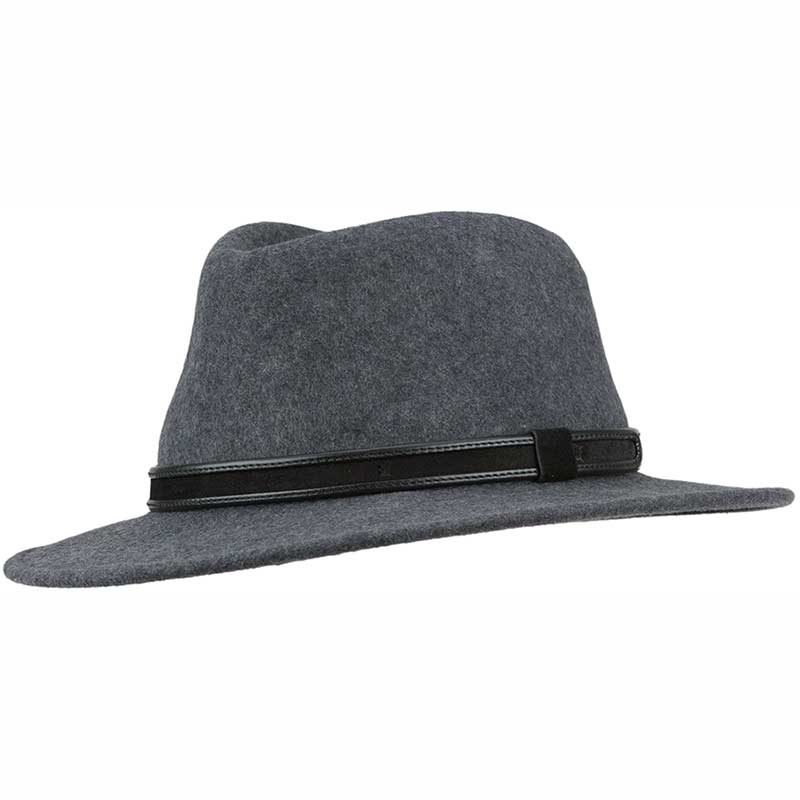 Wool Felt Hiker Hat, Crushable, Gray