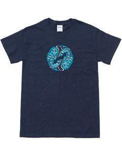 Two Salmon  Embroidered T-Shirt