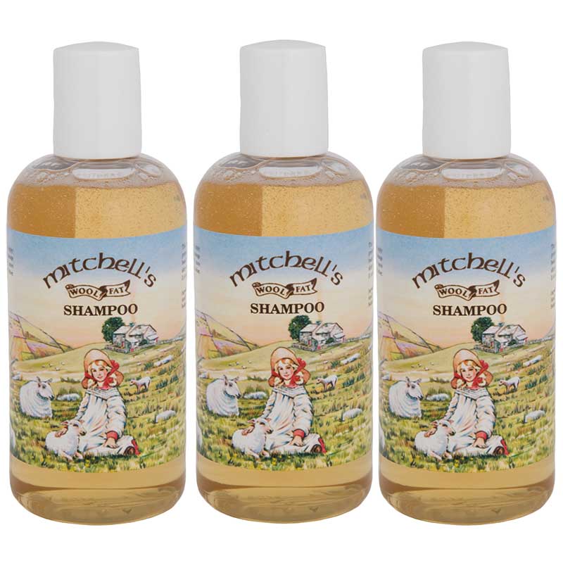 Mitchell's Wool Fat Shampoo, 3 Bottles