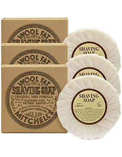 Wool Fat Shaving Soap, 3 Cakes