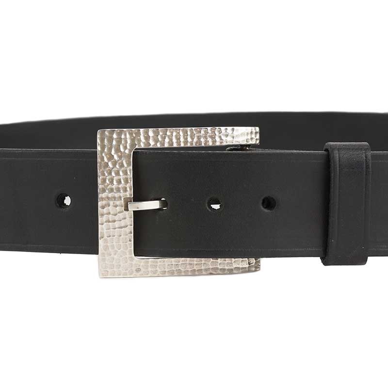 Men's Classic Gold/Silver V-Buckle Design Soft Calfskin Belt