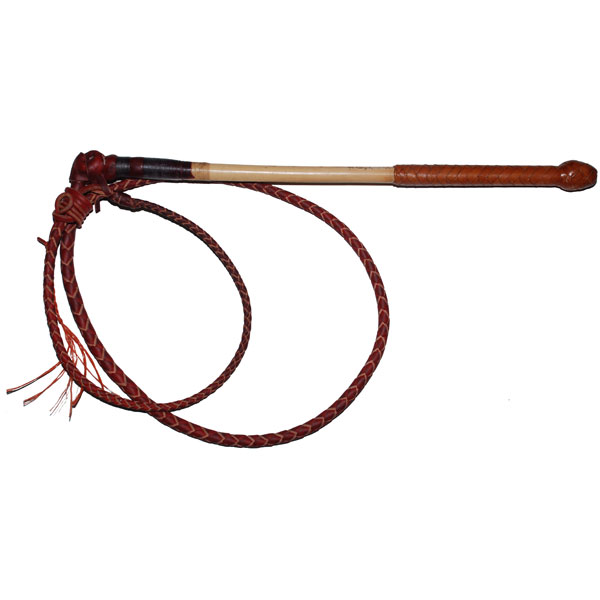 Four-plait Stock Whip, White