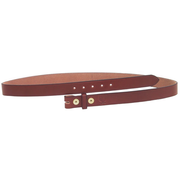 No. 1 Leather Belt - Italian Bridle Leather - Brown Leather with Brass, Large. Adjusts to Fit Sizes 34 - 42