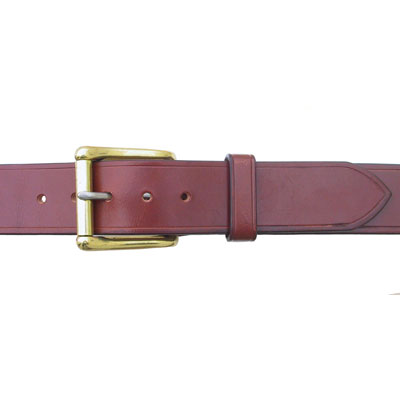 No. 5 Leather Cinch Belt - Italian Bridle Leather - Brown Leather with Brass, Large - Fits Sizes 34 - 42