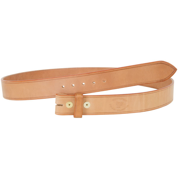 No. 1 Leather Belt - Italian Bridle Leather - Brown Leather with Brass, Large. Adjusts to Fit Sizes 34 - 42