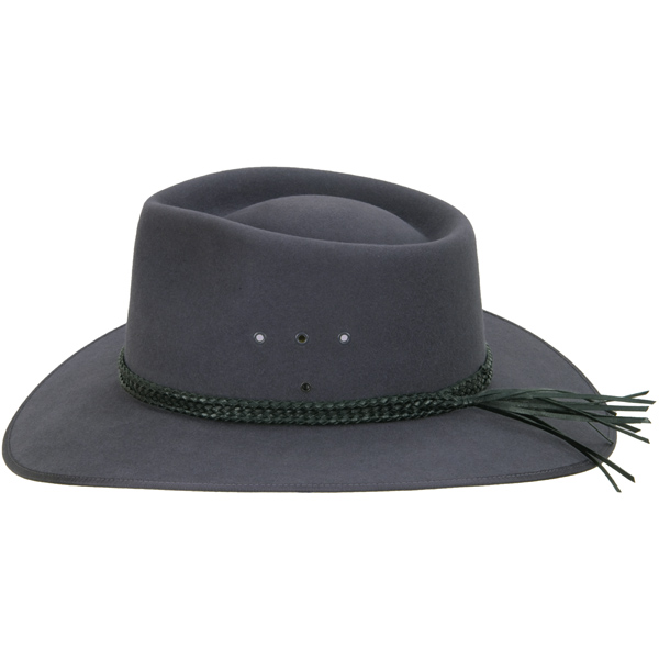 Black Edge Ridge Hat Band, shown on the #1613 Cattleman by Akubra