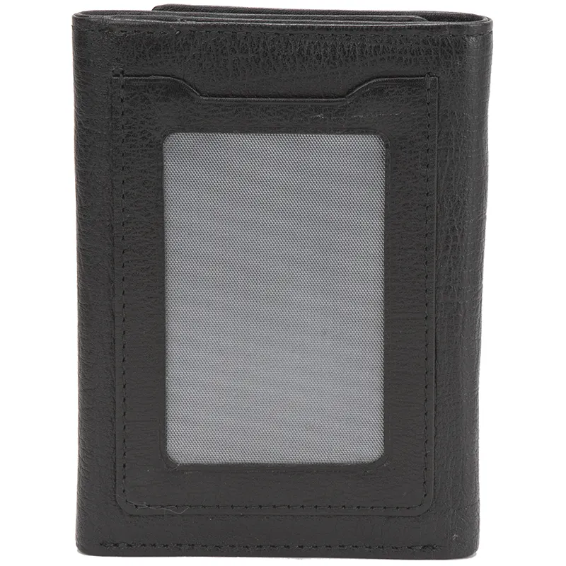 Trifold Wallet, Kangaroo Leather, Black