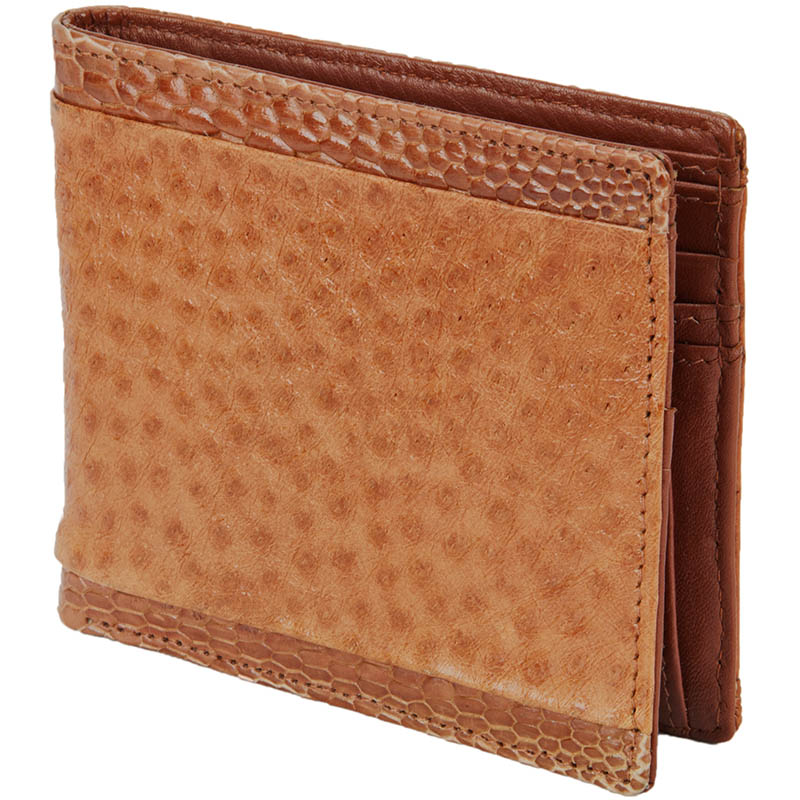 Six Pocket Wallet, Emu Leather, Tan