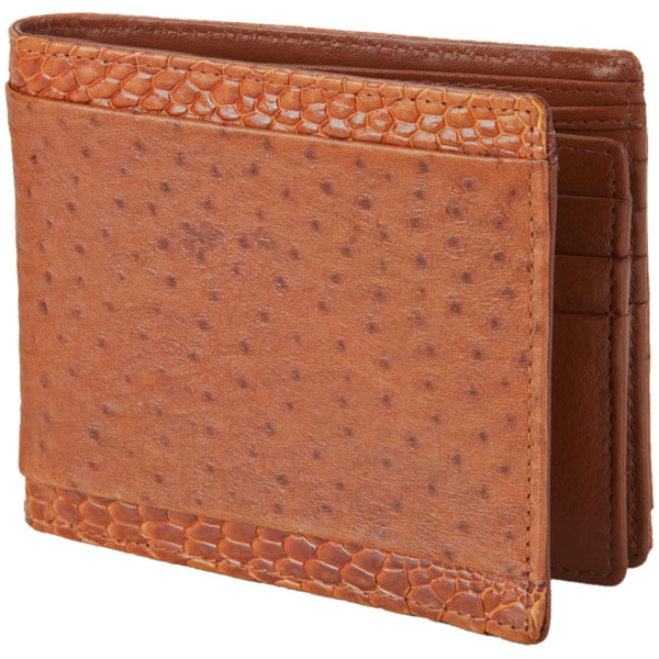 Ten Pocket Wallet, Emu Leather, Tan