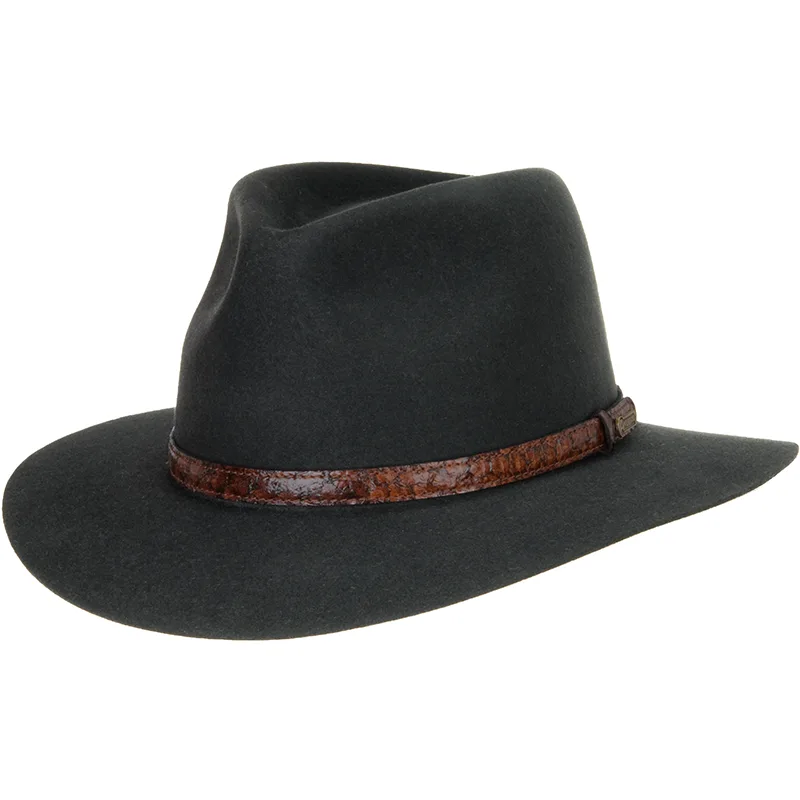 Banjo Paterson Hat by Akubra in Charcoal