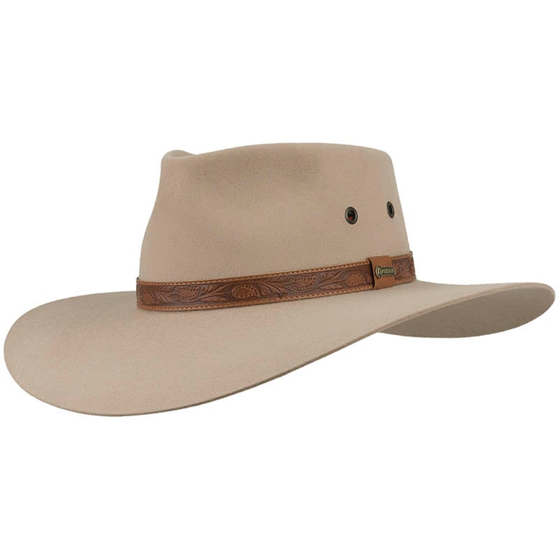 Men's Akubra Territory Fur Felt Australian Western Hat: Size: 64cm Sand