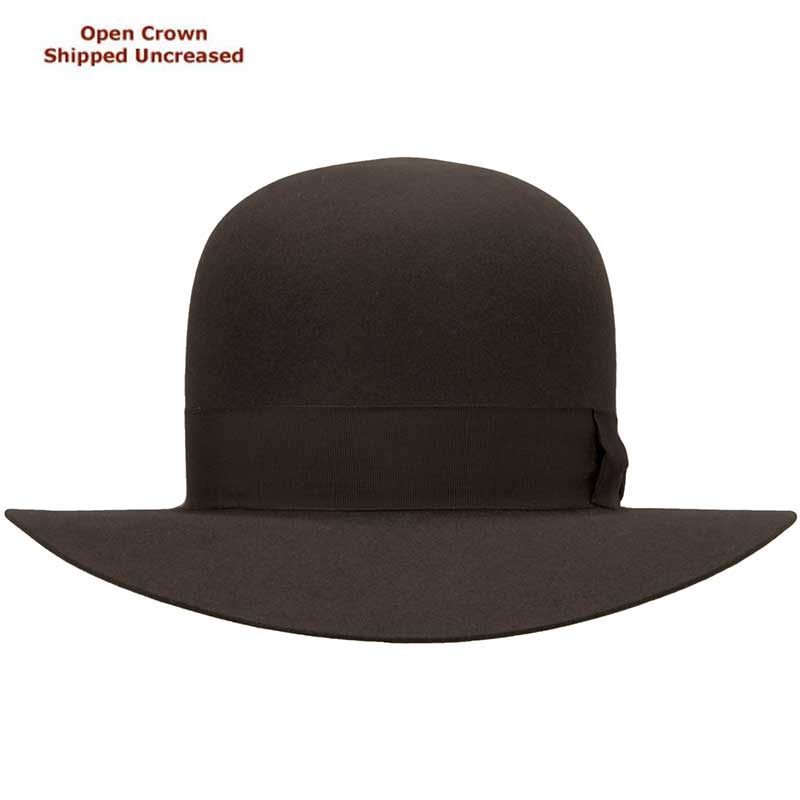 Adventurer, Mid Brown, Open Crown  : Open crown hats are shipped uncreased, allowing you to put your own personal bash or crease in the crown.