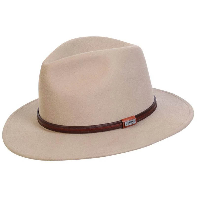 Jackeroo Crushable Wool Felt Hat, Putty