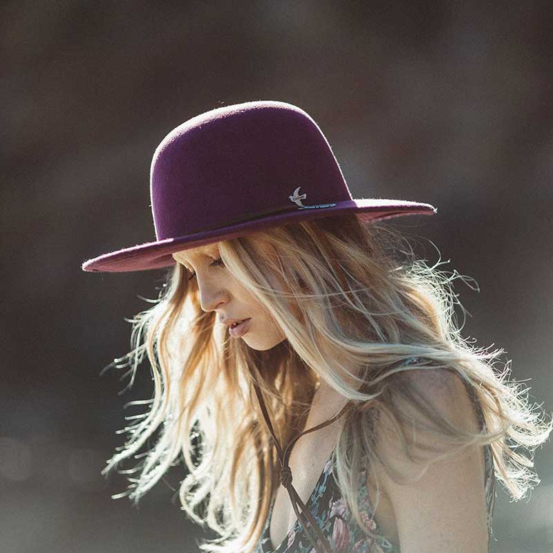 Bird & Feather Hat, Plum