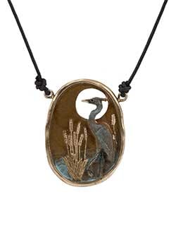 Heron in Cattails Pendant