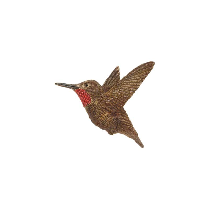 Male Rufous Hummingbird Pin, Bronze