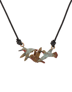 Small 3 Rufous Hummingbirds Pendant