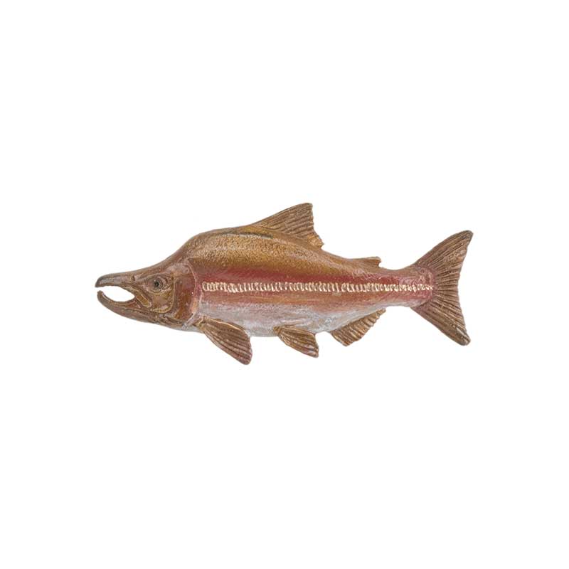 Humpback Salmon Pin, Bronze