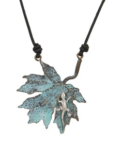 Maple Leaf with Lizard Pendant