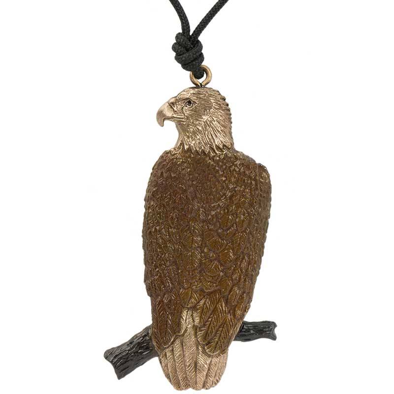 Eagle Perched Pendant, Bronze