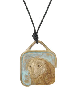 Barn Owl, Bas Relief Pendant