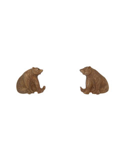 Sitting Grizzly Earrings, Post
