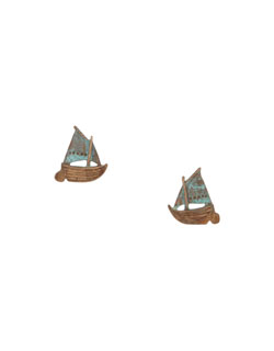 Gaff Sailboat  Earrings, Post