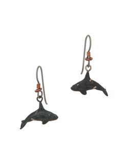 Orca Earrings, Fishhook