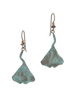 Ginkgo Leaf Earrings, Fishhook