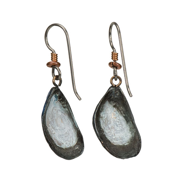 Penn Cove Mussel Earrings, Bronze