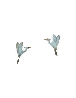 Heron Rising Earrings, Post