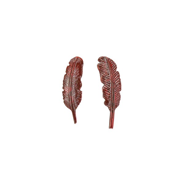 Cardinal Feather Earrings, Post