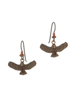 Great Horned Owl  Earrings, Fishhook