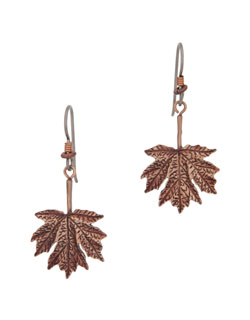 Maple Leaf Earrings, Fishhook