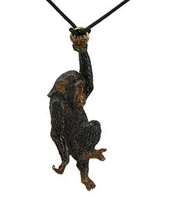 Swinging Chimp Zipper Pull