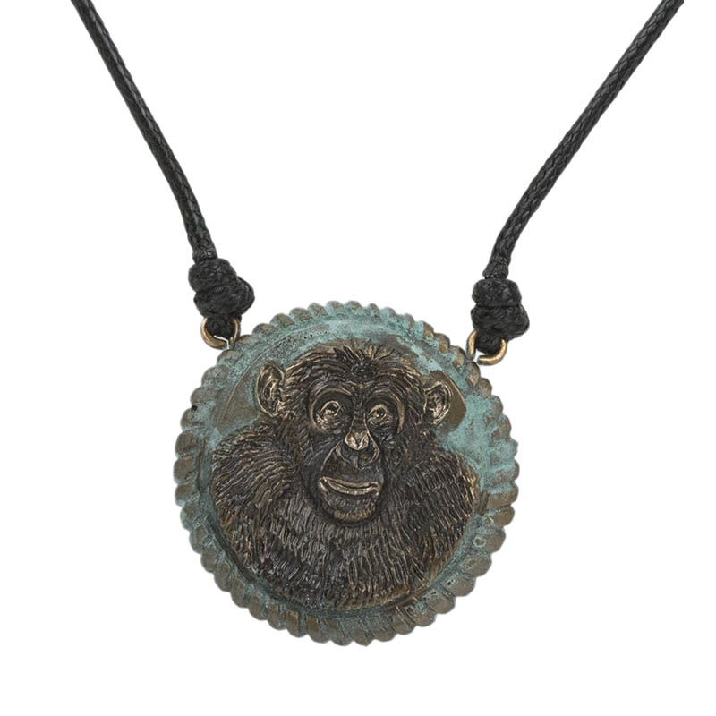 Chimp Pendant, Bronze