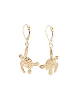 Sea Turtle Earrings, 14 kt. Gold