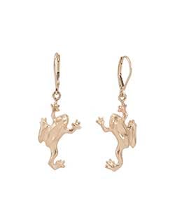 Tree Frog Earrings, 14 kt. Gold