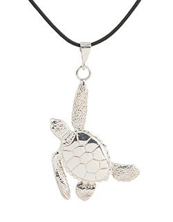 Sea Turtle Pendant, Sterling Silver