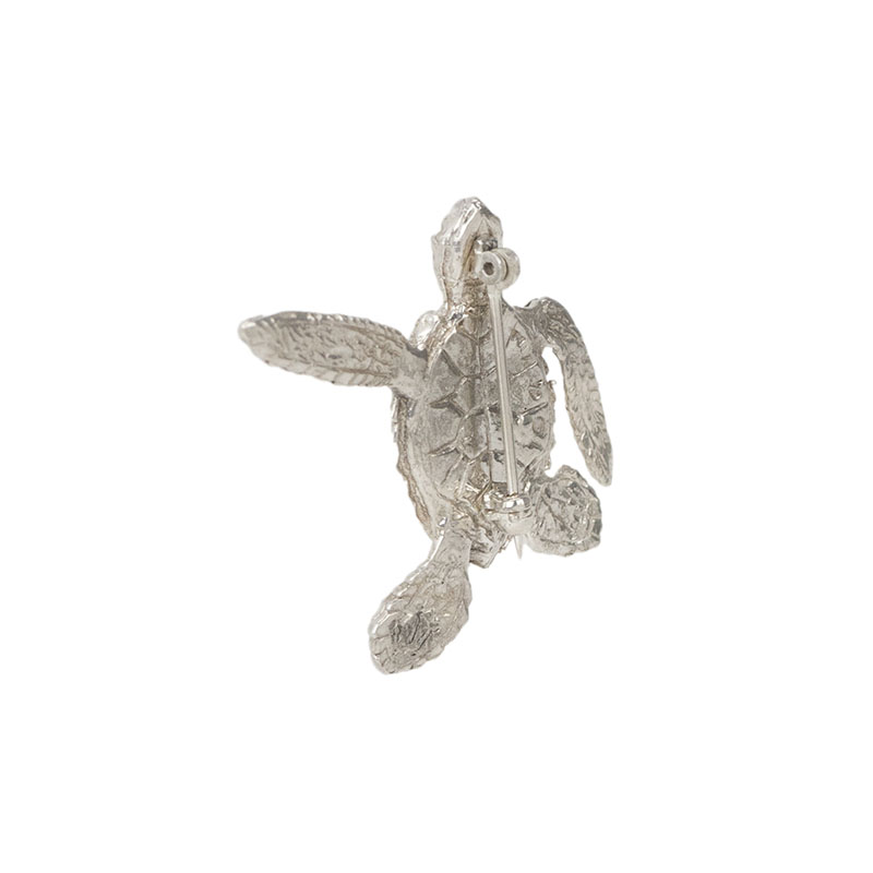 Sea Turtle Pin, Sterling Silver