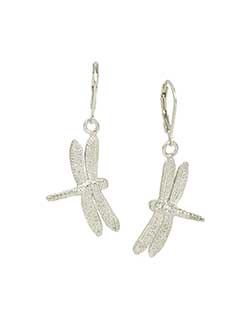 Dragonfly Earrings, Sterling Silver