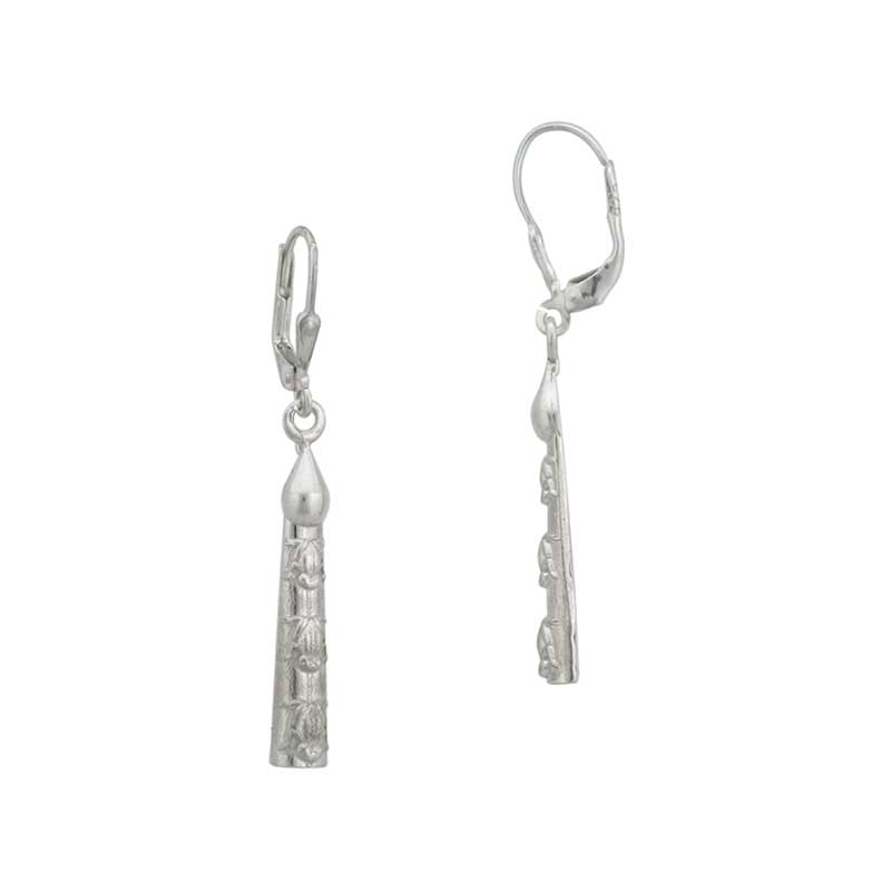 Volcano Woman's Tears Earrings, Sterling Silver : The tears of the Volcano Woman are portrayed as small frogs on a weathered cedar log.