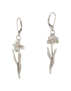 Tenby Daffodil Earrings, Sterling Silver