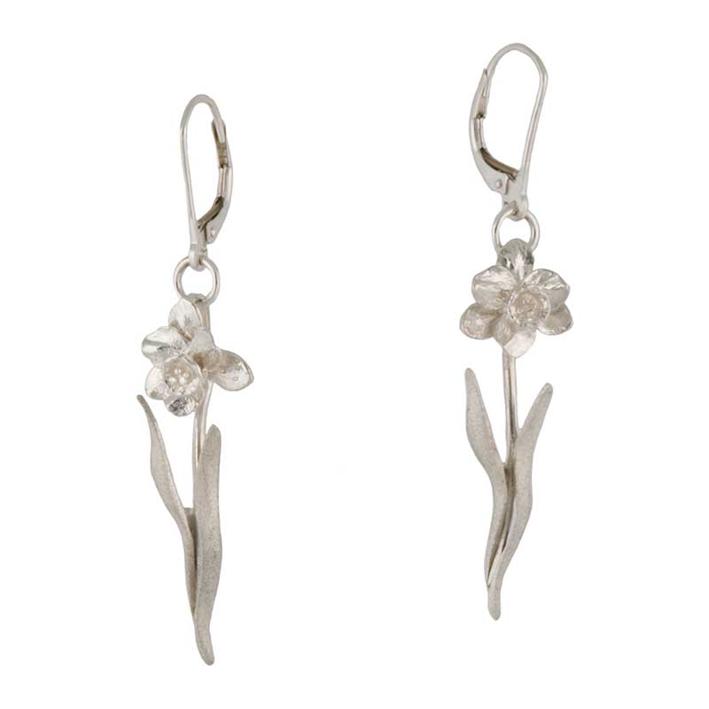 Tenby Daffodil Earrings, Sterling Silver